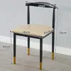 Nueva Silla de Comedor, Taburete de Restaurante, Silla de Arte de Hierro con Imitación de Madera para Uso en Casa, Silla Minimalista de Lujo Ligero, Silla con Respaldo, Silla para Mesa de Comedor