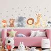 Cartoon elefante leão adesivo de parede animal bonito quarto de crianças jardim de infância ambiente layout papel de parede auto-adesivo removível