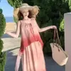 Nuevo Vestido Elegante de Estilo Chino Nacional con Degradado sin Mangas Verano 2026 Nuevo Vestido Largo Casual Holgado para Mujer