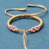 Corda de pulseira semiacabada com nó de flor de pêssego tecido à mão original, corda da sorte para a mão, corda trançada DIY, fio de jade, corda de mão estilo chinês