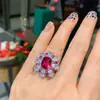 2023 deseo transfronterizo nuevo moda europea y americana simulación corindón rojo pétalo colgante collar anillo conjunto para mujer