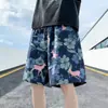 Exclusivo Transfronteiriço Masculino Verão Tendência Marca Ins Praia Calça Esportiva Casual de Perna Reta Versátil Retro com Cordão