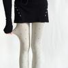 Leggings Grises Vintage de Lunares para Mujer Otoño e Invierno Terciopelo Lunares Puros Pantimedias Ajustadas Blanco Leche Calentadores