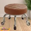 Banqueta Pequena Giratória para Uso Doméstico, Banqueta Baixa com Rodinhas, Cadeira para Crianças Aprendendo a Andar, Banqueta Baixa para Manicure e Costura, Bancada Pequena, Banqueta Redonda