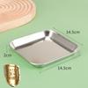 Bandeja de Acero Inoxidable 304 Plato Cuadrado para Snacks Plato para Huesos de Frutas Casero Plato Comercial Plato para Frutas y Filetes de Restaurante