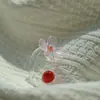 Anillo Yao Yao Flor de Durazno Esmaltada de Zibo Joyería de Vidrio Hecha a Mano Pura Regalo de Cumpleaños Diseño de Nicho de Gama Alta Lujo Ligero