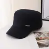 Nova Touca de Baseball Masculina Outono e Inverno para Meia-Idade e Idosos, Touca Quente com Proteção para as Orelhas e Topo Plano para Idosos