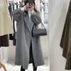Abrigo de Lana para Mujer de Longitud Media 2023 Otoño e Invierno Nuevo Estilo Hepburn Elegante Pequeño Coreano Holgado Abrigo de Lana