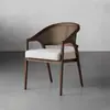 Silla de comedor nórdica de madera maciza, sillón simple de ratán, silla para recepción y reuniones, silla para mesa de comedor de club, hotel y casa de huéspedes