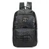 Transfronterizo 2024 Nuevo Mochila con Patrón de Cocodrilo para Hombre Piel Genuina Moda Coreana Bolsa para Computadora Mochila de Viaje Capa Superior Piel de Vaca