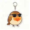 Pingente Chaveiro Acrílico Pisco-de-peito-ruivo Europeu Desenho Animado Criativo Presente Decoração de Mochila Mercadoria de Anime Transfronteiriça
