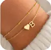 Pulsera de Corazón Transfronteriza de Amazon Nueva Europea y Americana con 26 Iniciales Inglesas, Joyería Moderna, Tendencia, Sencilla y Elegante