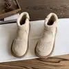 Botas de Neve Antiderrapantes Femininas Superfície de Pelúcia Birkenstock Botas Curtas 2026 Novo Estilo Fundo Plano Algodão Espessado com Veludo Interior Sapatos de Inverno Quentes
