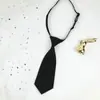 Corbata Pequeña Lisa Casera Ultracorta para Mujer, Estilo Perezoso, No Necesita Atarse, Estilo Universitario Lindo Japonés, Marrón Retro para Niños de Guardería