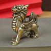 Adornos de Kirin de Latón Juego de Té de Oficina Mascota de Té Kirin Volador Sólido Adornos Artesanales de Cobre Puro Pequeños Regalos