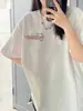 Camiseta de Manga Corta de Algodón Puro Talla Grande para Hombres y Mujeres, Estilo Retro Americano Holgado, Conjunto de Pareja, Top Chic Estilo Hong Kong, Moderno