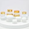 Frasco de Creme de Vidro Redondo Reto, Frasco de Máscara Facial com Tampa de Plástico, 5g 10g 15g 20g 30g 50g Frasco de Creme para Olhos, Selado