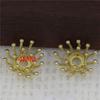 Horquilla antigua de cobre fundido de 11 mm con incrustaciones de piedras preciosas, forma de flor, para bricolaje, para tocado, corona de novia, accesorios de material