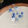 Aretes de Borla de Flor de Acrílico Plateado Estilo Festivo Frescos Elegantes Pendientes Sentido Avanzado Pendientes Sentido del Diseño Nicho