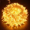 Cadena de luces de pegamento envuelta en árbol, luces decorativas de estrellas impermeables, iluminación para árboles de calle, red de camping, luz roja, luces de ambiente festivo