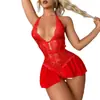 Lencería Erótica Tallas Grandes Europea y Americana Bodysuit Transparente de Encaje Sexy Tentación Pasional Sin Cierre en la Entrepierna Lencería para Mujer