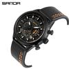 Sanda Transfronterizo Más Vendido Seis Agujas Cool Esfera Grande Impermeable Tres Ojos Reloj de Hombre Casual Correa Moda Tendencia Reloj de Hombre