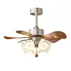 Lámpara de ventilador vintage, popular lámpara de ventilador de techo retro para restaurantes, lámpara de ventilador de estilo chino nuevo con aspas rectas para sala de estar y estudio, lámpara de ventilador protectora para los ojos