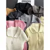 2026 Multicor~Gola Dupla Manga Bufante Sem Manga Tricô Colete Top Feminino Atacado H15FS98113