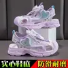 Sandalias Infantiles Cerradas, Zapatos de Playa para Niñas, Nuevos Zapatos de Princesa de Verano con Botón, Sandalias Deportivas Ligeras Antideslizantes para Niñas