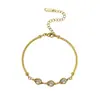 El popular brazalete y collar de acero inoxidable transfronterizos de Amazon son exquisitos, elegantes y con estilo, con diamantes coloridos y borlas que no se decoloran, perfectos para niñas