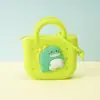 Monedero de silicona con forma de cueva cuadrada para niños, bolso cruzado para caminar, divertido y bonito bolso de silicona para cambio.