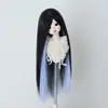 Peluca para Muñeca BJD 3 Puntos 4 Puntos 6 Puntos Flequillo Largo Cabello Largo Liso Estilo Colorido Cosplay Base sin Peinar Cubierta de Cabello