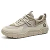 Sapatos Casuais Esportivos Masculinos de Malha Respirável com Biqueira Larga para Primavera e Outono, Tendência, Sola Grossa, Resistente ao Desgaste, Antiderrapante, para Trabalho e Deslocamento