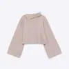 Para Exportación Transfronteriza Europea y Americana Ropa de Mujer Popular en Aliexpress Moda de Otoño Suave Cuello Oblicuo Borde Enrollado Prendas de Punto Cortas