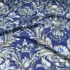 Flor Azul Estilo Chino Nuevo Tela Estampada Digitalmente Brocado Tela de Algodón Vestido Cheongsam Top Tela Dinastía Han