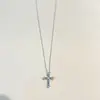 Collar Cruzado Aquamarina Versátil de Verano Etéreo Estilo Francés para Mujer, Colgante Único y Elegante con Diamantes Microincrustados Cadena para Clavícula