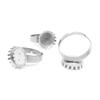 Anillo de Acero Inoxidable con Forma de Flor de Corona para Sujetar Piedras y Anillos, Soporte Redondo de Corona para Anillos, Retráctil y Ajustable, Accesorios para Joyería DIY