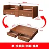Novo Sofá-Cama de Madeira Maciça Estilo Chinês com Gavetas, Extensível e Dobrável, Multifuncional para Salas Pequenas, Sofá-Cama de Duplo Propósito