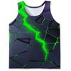 Comercio exterior venta directa Europa y Estados Unidos transfronterizo impresión digital 3D chaleco sin mangas cuello redondo para hombre efecto estéreo 3D ojo desnudo