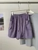 Shorts de Secado Rápido Estilo Workwear Retro Americano para Mujer, Pantalones Casuales de Pierna Ancha de Cinco Puntos de Cintura Alta Finos de Verano, Estilo A