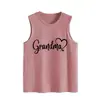 Amazon eBay sitio independiente casual simple mujer abuela doble corazón holgado playera sin mangas grande comercio exterior en stock