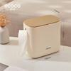 Papelera ecológica de estilo crema para el hogar, multifuncional, 2 en 1, para sala de estar, escritorio