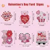 Decoraciones para el Día de San Valentín, Señales para Jardín, 6 Piezas de Decoraciones para Césped con Forma de Corazón de Caramelo, Suministros para Fiesta de Aniversario del Día de San Valentín