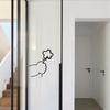 Pegatina de Vidrio para Puerta con Dibujo de Florcitas Rojas de Dibujos Animados, Tienda de Ropa, Tienda de Té con Leche, Pegatina Decorativa para Ventana de Vidrio