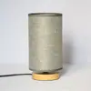 Madera Maciza Nórdica Flores Secas Lino Tela Transfronteriza Funda Lámpara de Mesita de Noche de Lino Luz Nocturna Dormitorio Pintado a Mano Clase Lámpara de Mesa Pequeña