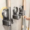Sujetador de Mopa con Ventosa Pegatina Soporte de Pared para Mopa Gancho para Escoba Sin Taladro Trasera de Puerta de Baño Estante de Almacenamiento Herramienta Maravillosa