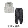 Roupas Infantis Modernas de Street Dance Roupas Infantis Hip-Hop Marca Moderna Hip-Hop Estilo Wasteland Conjunto Solto para Dança de Jazz para Meninos e Meninas Verão
