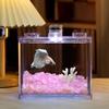 Acuario Ultra Transparente, Tanque para Betta, Caja de Bloques de Construcción de Acuario Acrílico, Decoración de Escritorio de Gama Alta, Tanque Profesional Tailandés Grande