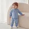 Ropa interior térmica para bebé, mezcla de lana y seda, conjunto de cintura alta para otoño e invierno, incluye camiseta y pantalón, adecuado para dormir en otoño e invierno