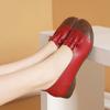 Zapatos Planos de Descuento Tendón Suela Suave Zapatos de Mamá 2024 Primavera y Verano Nuevos Zapatos Planos Retro Zapatos de Cuero para Mujeres de Mediana Edad y Ancianas